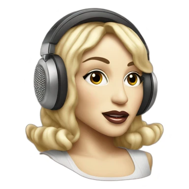 pop singer madonna wearing a wireless headset microphone sticker