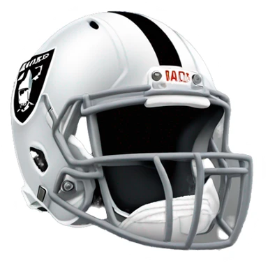man wearing oakland raiders nfl football helmet and jersey sticker