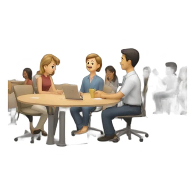 a warm meeting at the seminar sticker