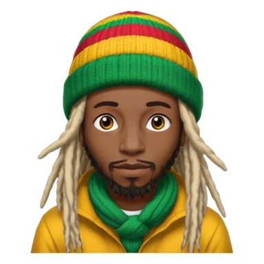 rasta black man with dreadlocks and colorful beanie sticker