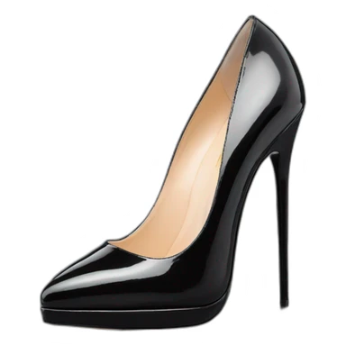 One Black Patent Leather Daffodile Platform Heels sticker