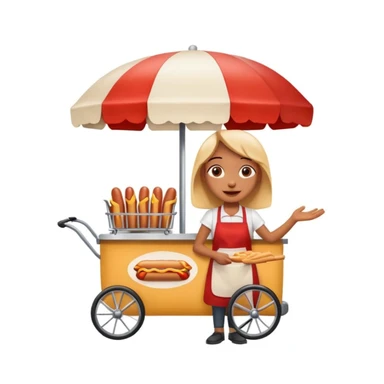 hotdog seller in New York with cart sticker