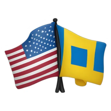 Ukrainian and USA flags sticker