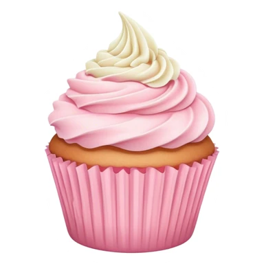 pastel pink cupcake with a white cup sticker
