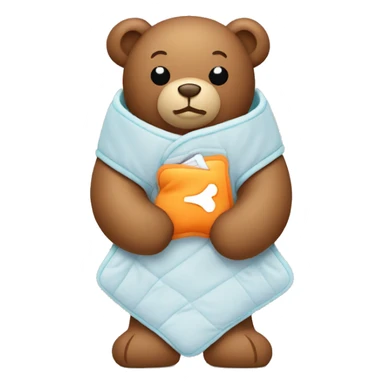 Teddy Bear Holding a Heating Pad: A teddy bear hugging a small heating pad inside a front pocket, representing cozy warmth and softness. sticker