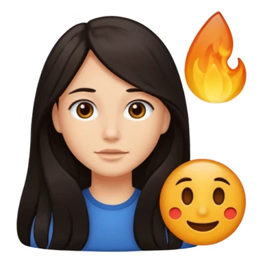 CHEVEUX UN PEU PLUS FONCER AVC DU MAQUILLAGE mais on voit pas le maquillage et elle a des cheveux long sticker