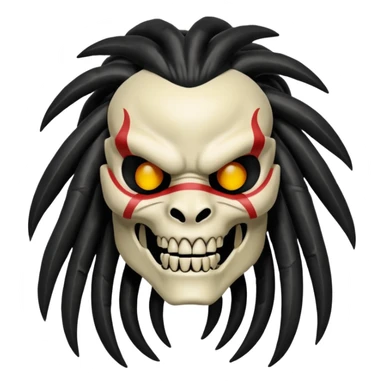 smiling bone predator from movie predator with rasta black hair sticker