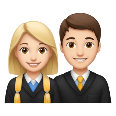 dos estudiantes universitarios muy felices sticker