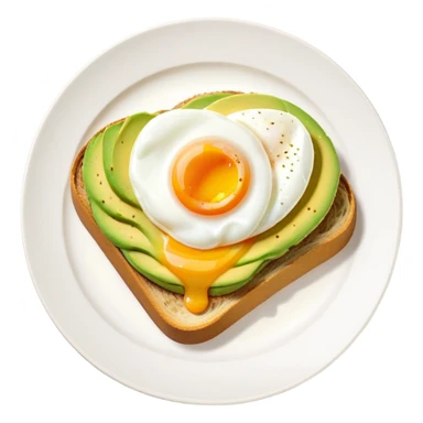Avocado toast with a poached egg on top sticker