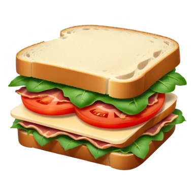 Sourdough bread sandwich with arugula and bacon and tomato slices inside sticker