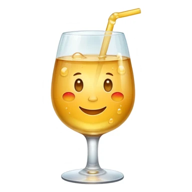 Apple juice in large glass sticker