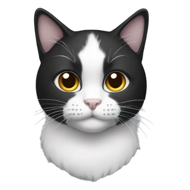 A cat which is black and white  sticker