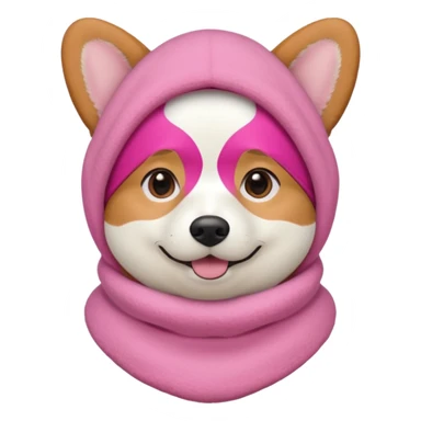 Corgie in Pink balaklava sticker