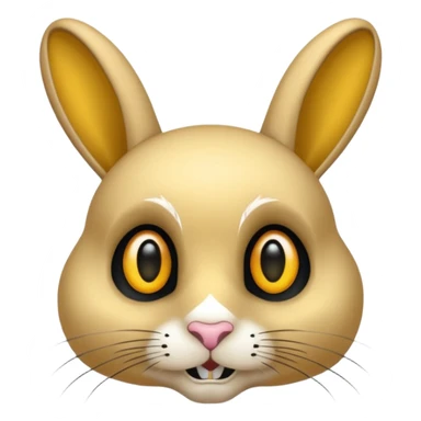 Tête de lapin squelette noire avec des G à la place des yeux  sticker