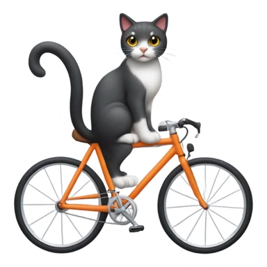 A cat riding a bike sticker
