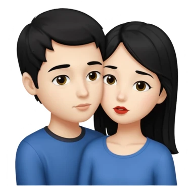 kiss a girl and boy from black hair  sticker