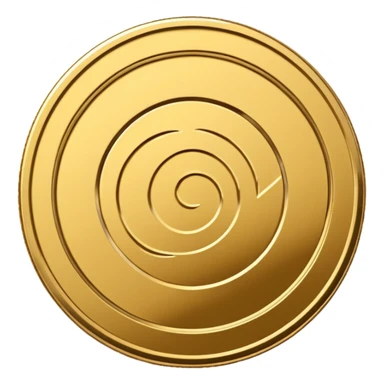 coin placed on its side at a 45-degree angle sticker