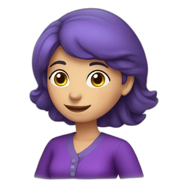 Armenian woman saying hello and giving five with happy face  in purple clothes  sticker