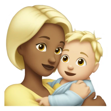 baby boy hug mommy blonde sticker