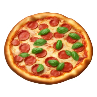 Brick oven pepperoni pizza, basil, extra saice sticker