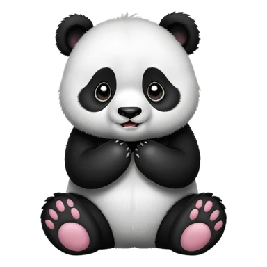 cute panda with grimacing face and paws on cheeks sticker