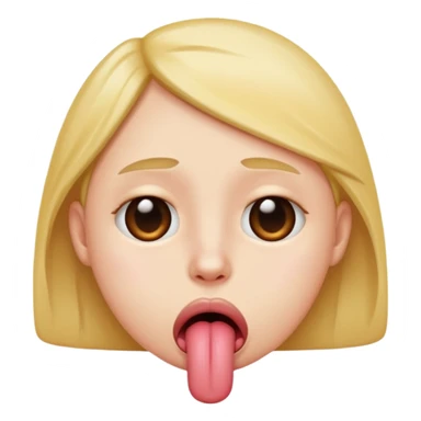 sad face with tongue sticking out sticker