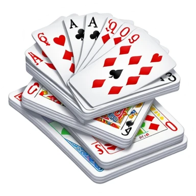 Canasta card game with a pile of cards and score pad sticker