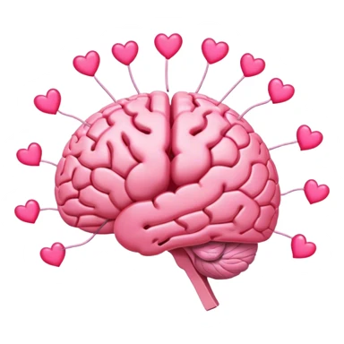 A ** pink human brain** with a energy energy beam of light thought around it s... radiating loving thoughts while it rewires itself hearts  sticker
