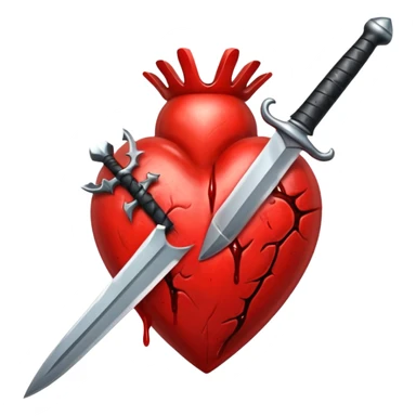 The real heart stabbed with a dagger sticker