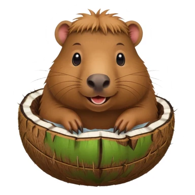 capybara wearing coconut shell  sticker