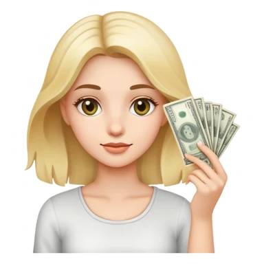 clean girl holding a money sign sticker