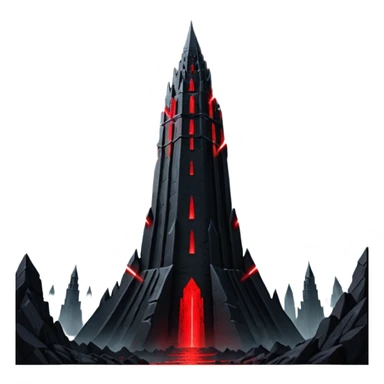 Barad Dúr from Lord of the Rings, Dark, giant Tower, with red laser beams shooting into the sky sticker