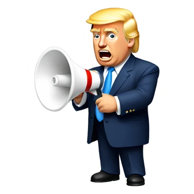 donald trump holds loudspeaker sticker