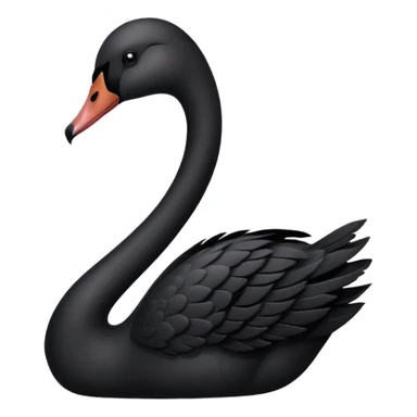 A black colour swan facing towards right side sticker