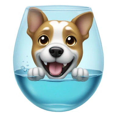 Glass of water with a dog in it sticker