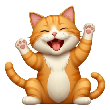 yawning cat stretching, good morning emoji sticker