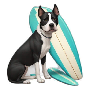 surfboard and black-white amstaff sticker