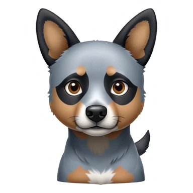 Blue heeler with black face sticker