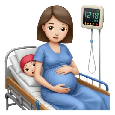 Pregnant woman giving birth sticker