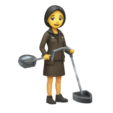 woman using a metal detector  sticker