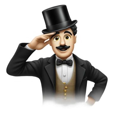 charlie chaplin saluting  sticker