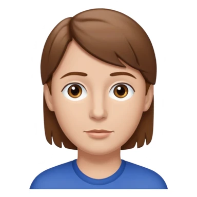 Terry Coldwell with brown hair sticker