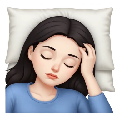 white woman dark hair tired sleepy  sticker