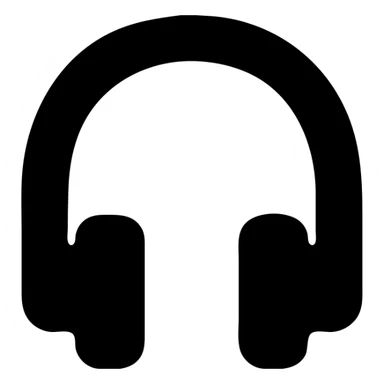 solid filled headphones icon sticker