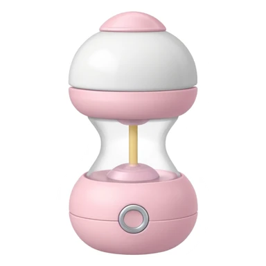 White and light pink baby shaker rattle toy with nothing on it sticker