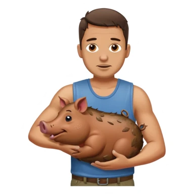 Man slapping a hog sticker