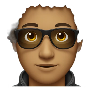 A young man with African curly hair wearing Sunglasses sticker