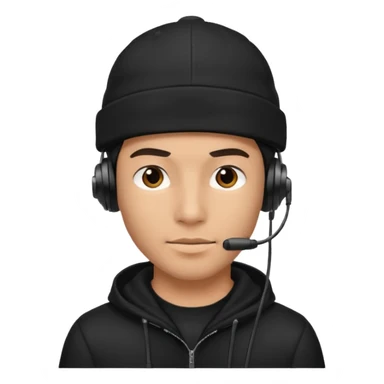 HACKER WITH HEADSET BLACK CAP HANDSOME sticker
