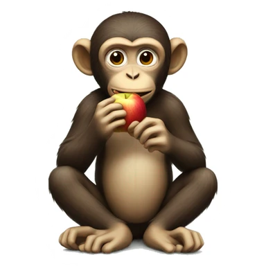 Monkey eating an apple sticker