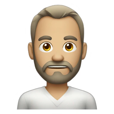 evil man with ponytail and shaved beard working with computer sticker